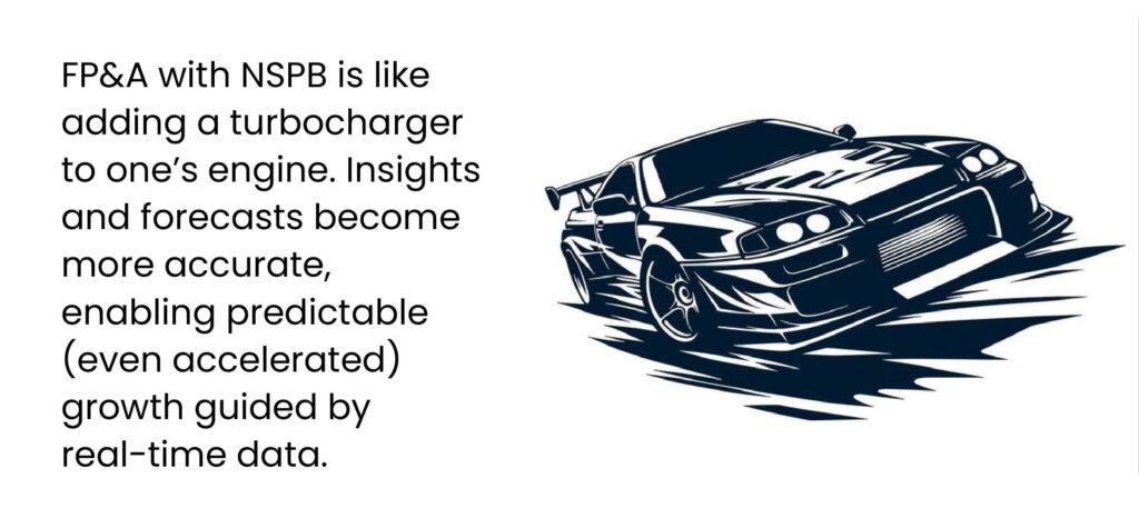 FP&A with NSPB compared to a turbocharged engine for faster business growth