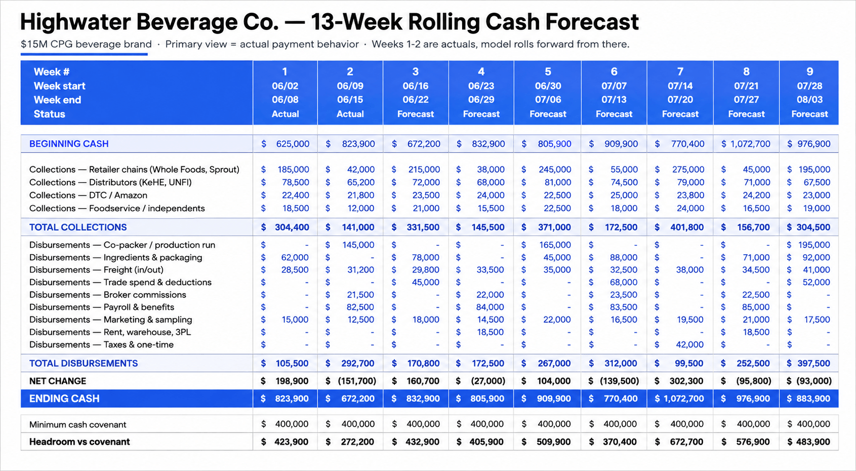 13-Week Cash Flow Forecast